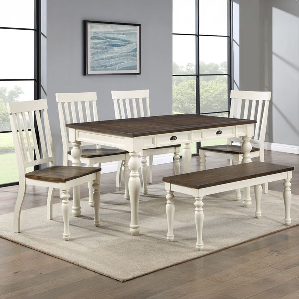 Joanna - Rectangular Dining Set – 6 Piece Dining Room Sets by Steve Silver Furniture at Furniture Wholesale Plus , Nashville furniture store