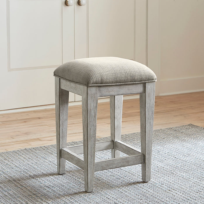Heartland - Upholstered Console Stool - Antique White / Tobacco Tops – Counter Height (24"-27") by Liberty Furniture at Furniture Wholesale Plus , Nashville furniture store