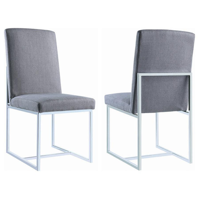 Mackinnon - Upholstered Dining Side Chair (Set of 2) - Gray – Chair Sets by CoasterElevations at Furniture Wholesale Plus , Nashville furniture store