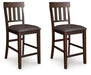 Haddigan - Upholstered Barstool (Set of 2) - Dark Brown – Stool Sets by Signature Design by Ashley® at Furniture Wholesale Plus , Nashville furniture store