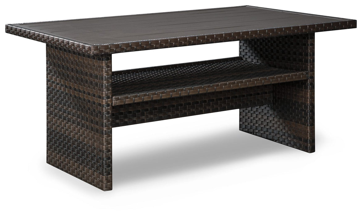 Easy Isle - RECT Multi-Use Table - Dark Brown / Beige – Dining Tables by Signature Design by Ashley® at Furniture Wholesale Plus , Nashville furniture store