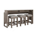 Bartlett Field - 4 Piece Living Room Set (Console Bar Table & 3 Console Stools) - Dusty Taupe – 4 Piece Living Room Sets by Liberty Furniture at Furniture Wholesale Plus , Nashville furniture store