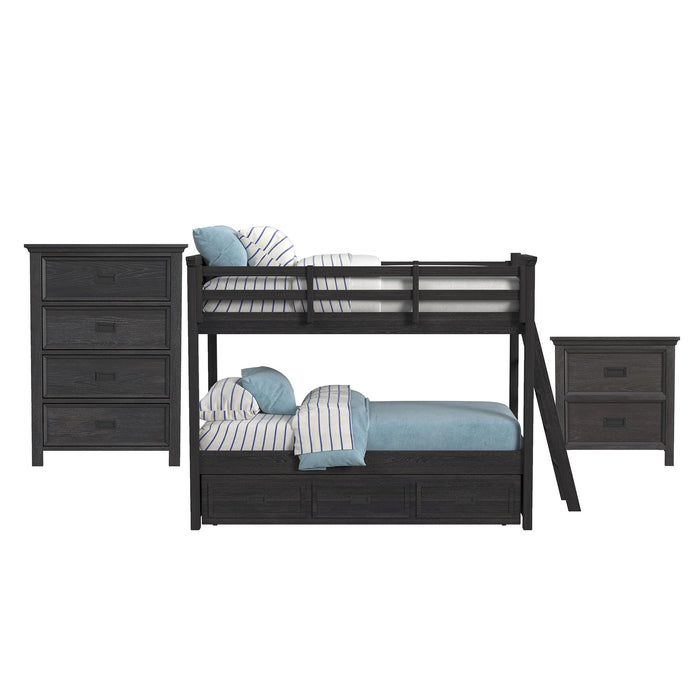 Hampton Kids - Bunk With Ladder And Trundle Bedroom Set – 3 Piece Bedroom Sets by Elements International at Furniture Wholesale Plus , Nashville furniture store