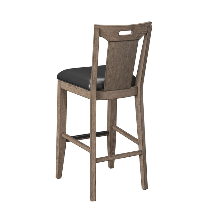 Benton - Slat Back Bar Stool - Brown / Dark - Premium Bar Height (28"-30") from Emerald Home - Just $189! Shop now at Furniture Wholesale Plus  We are the best furniture store in Nashville, Hendersonville, Goodlettsville, Madison, Antioch, Mount Juliet, Lebanon, Gallatin, Springfield, Murfreesboro, Franklin, Brentwood