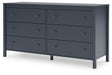 Simmenfort - Six Drawer Dresser - Navy Blue – Dressers by Signature Design by Ashley® at Furniture Wholesale Plus , Nashville furniture store