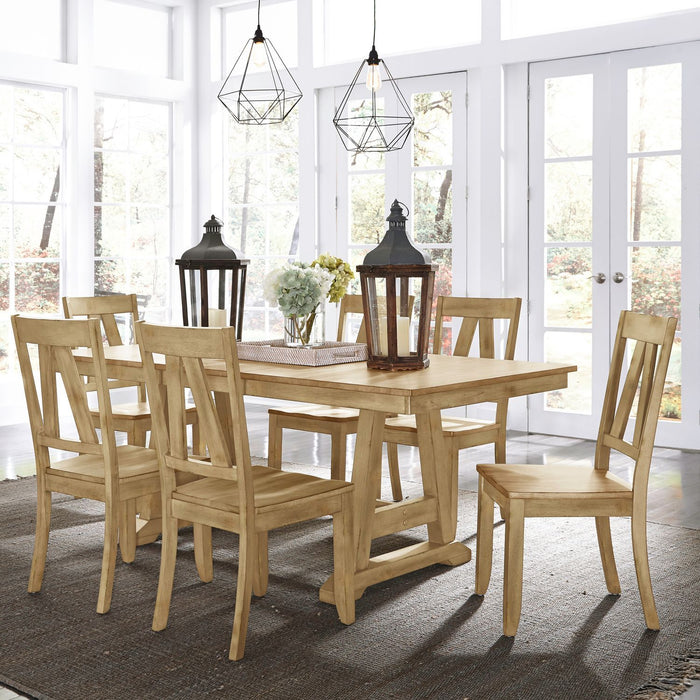 Lindsey Farm - Trestle Table Set – 5 Piece Dining Room Sets by Liberty Furniture at Furniture Wholesale Plus , Nashville furniture store