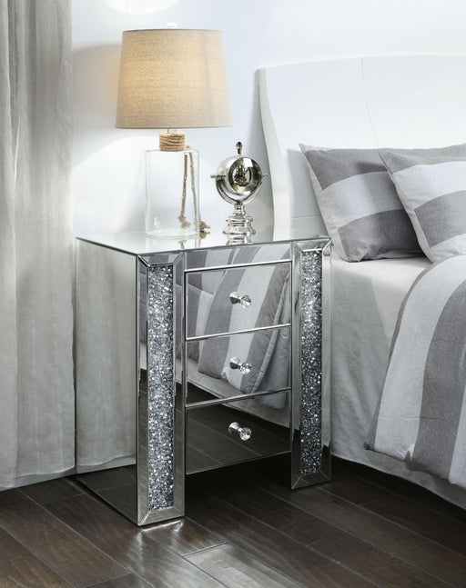 Noralie Mirrored & Faux Diamonds Accent Table - Premium Occasional Table from ACME East - Just $290.55! Shop now at Furniture Wholesale Plus  We are the best furniture store in Nashville, Hendersonville, Goodlettsville, Madison, Antioch, Mount Juliet, Lebanon, Gallatin, Springfield, Murfreesboro, Franklin, Brentwood