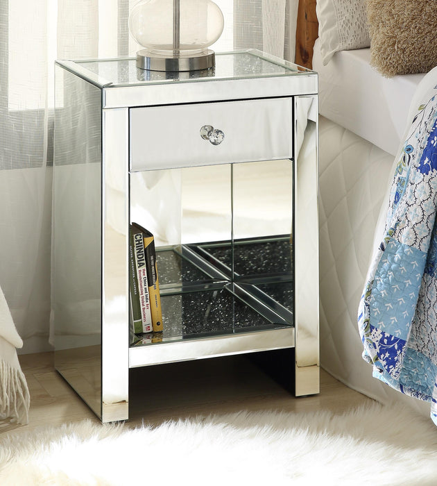 Noralie Mirrored & Faux Diamonds Accent Table - Premium Occasional Table from ACME East - Just $290.55! Shop now at Furniture Wholesale Plus  We are the best furniture store in Nashville, Hendersonville, Goodlettsville, Madison, Antioch, Mount Juliet, Lebanon, Gallatin, Springfield, Murfreesboro, Franklin, Brentwood