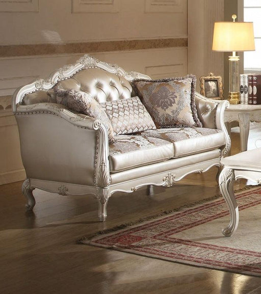 Acme Chantelle Loveseat w/3 Pillows in Pearl White 53541 - Premium Loveseat from ACME East - Just $2400.45! Shop now at Furniture Wholesale Plus  We are the best furniture store in Nashville, Hendersonville, Goodlettsville, Madison, Antioch, Mount Juliet, Lebanon, Gallatin, Springfield, Murfreesboro, Franklin, Brentwood