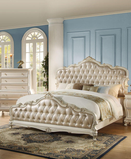 Acme Chantelle Queen Bed with Button Tufted Panels in Pearl White 23540Q - Premium Bed from ACME East - Just $2078.70! Shop now at Furniture Wholesale Plus  We are the best furniture store in Nashville, Hendersonville, Goodlettsville, Madison, Antioch, Mount Juliet, Lebanon, Gallatin, Springfield, Murfreesboro, Franklin, Brentwood