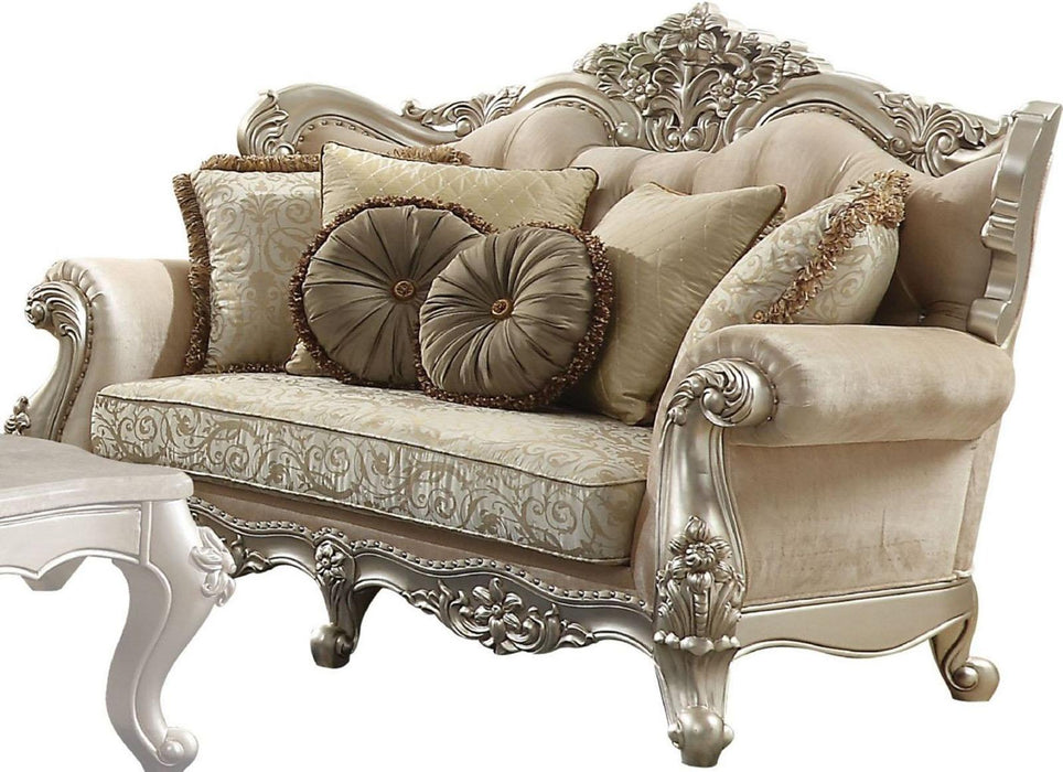 Acme Furniture Bently Loveseat with 5 Pillows in Champagne 50661 - Premium Loveseat from ACME East - Just $3217.50! Shop now at Furniture Wholesale Plus  We are the best furniture store in Nashville, Hendersonville, Goodlettsville, Madison, Antioch, Mount Juliet, Lebanon, Gallatin, Springfield, Murfreesboro, Franklin, Brentwood