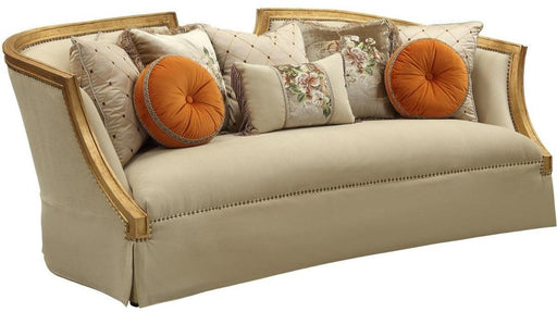 Acme Furniture Daesha Sofa in Tan Flannel & Antique Gold 50835 - Premium Sofa from ACME East - Just $3285.75! Shop now at Furniture Wholesale Plus  We are the best furniture store in Nashville, Hendersonville, Goodlettsville, Madison, Antioch, Mount Juliet, Lebanon, Gallatin, Springfield, Murfreesboro, Franklin, Brentwood