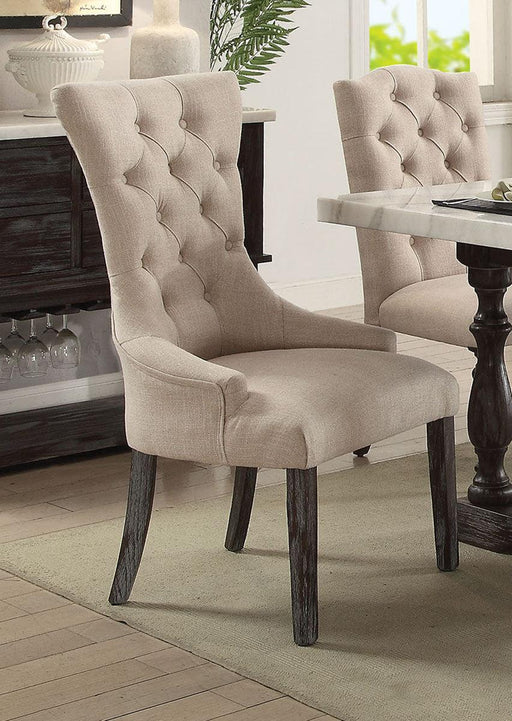 Acme Furniture Gerardo Upholstered Arm Chair in Beige and Espresso (Set of 2) 60823 - Premium Arm Chair from ACME East - Just $657.15! Shop now at Furniture Wholesale Plus  We are the best furniture store in Nashville, Hendersonville, Goodlettsville, Madison, Antioch, Mount Juliet, Lebanon, Gallatin, Springfield, Murfreesboro, Franklin, Brentwood