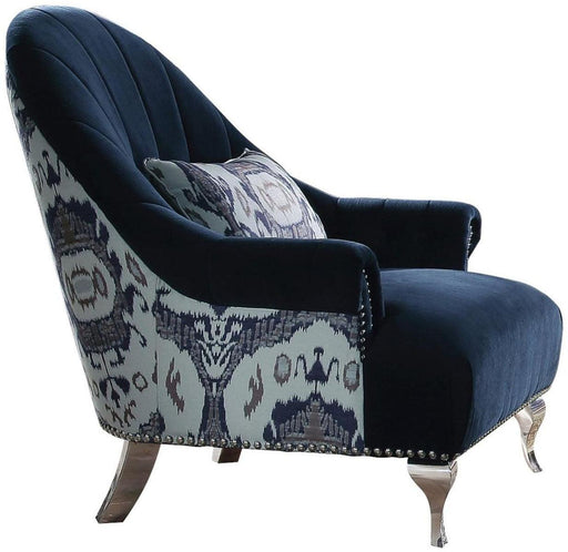 Acme Furniture Jaborosa Chair with 1 Pillow in Blue 50347 - Premium Chair from ACME East - Just $783.90! Shop now at Furniture Wholesale Plus  We are the best furniture store in Nashville, Hendersonville, Goodlettsville, Madison, Antioch, Mount Juliet, Lebanon, Gallatin, Springfield, Murfreesboro, Franklin, Brentwood