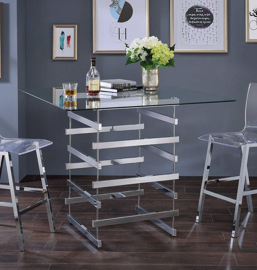 Acme Furniture Nadie Square Counter Height Table in Chrome 72590 - Premium Table from ACME East - Just $362.70! Shop now at Furniture Wholesale Plus  We are the best furniture store in Nashville, Hendersonville, Goodlettsville, Madison, Antioch, Mount Juliet, Lebanon, Gallatin, Springfield, Murfreesboro, Franklin, Brentwood