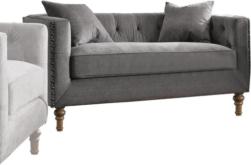 Acme Furniture Sidonia Loveseat in Gray Velvet 53581 - Premium Loveseat from ACME East - Just $994.50! Shop now at Furniture Wholesale Plus  We are the best furniture store in Nashville, Hendersonville, Goodlettsville, Madison, Antioch, Mount Juliet, Lebanon, Gallatin, Springfield, Murfreesboro, Franklin, Brentwood