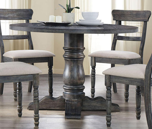 Acme Furniture Wallace Round Pedestal Dining Table in Weathered Gray 74640 - Premium Dining Table from ACME East - Just $491.40! Shop now at Furniture Wholesale Plus  We are the best furniture store in Nashville, Hendersonville, Goodlettsville, Madison, Antioch, Mount Juliet, Lebanon, Gallatin, Springfield, Murfreesboro, Franklin, Brentwood