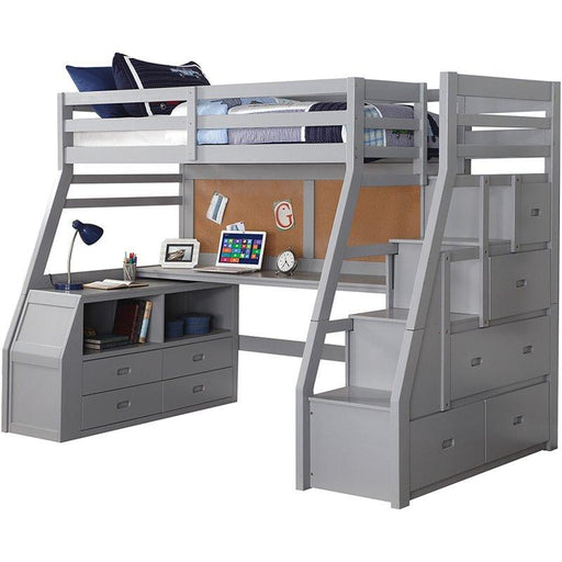 Acme Jason II Twin Loft Bed & Ladder in Gray 37445 - Premium Bed from ACME East - Just $2143.05! Shop now at Furniture Wholesale Plus  We are the best furniture store in Nashville, Hendersonville, Goodlettsville, Madison, Antioch, Mount Juliet, Lebanon, Gallatin, Springfield, Murfreesboro, Franklin, Brentwood