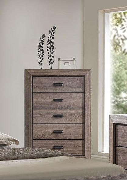 Acme Lyndon 5-Drawer Chest in Weathered Gray Grain 26026 - Premium Chest from ACME East - Just $514.80! Shop now at Furniture Wholesale Plus  We are the best furniture store in Nashville, Hendersonville, Goodlettsville, Madison, Antioch, Mount Juliet, Lebanon, Gallatin, Springfield, Murfreesboro, Franklin, Brentwood