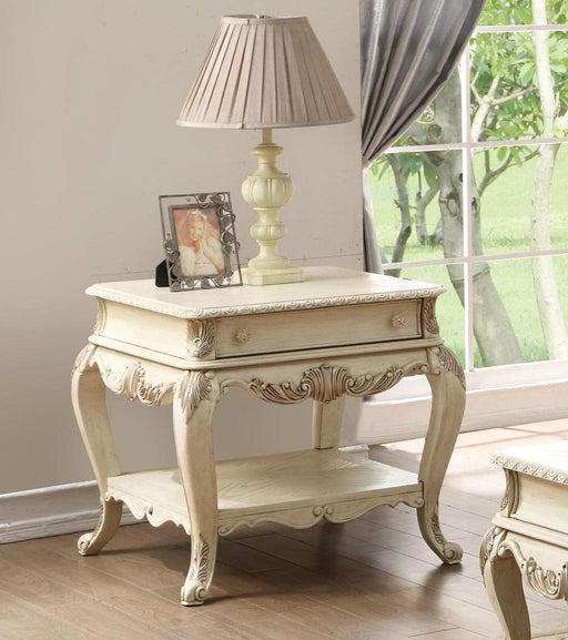 Acme Ragenardus End Table in Antique White 86022 - Premium End Table from ACME East - Just $684.45! Shop now at Furniture Wholesale Plus  We are the best furniture store in Nashville, Hendersonville, Goodlettsville, Madison, Antioch, Mount Juliet, Lebanon, Gallatin, Springfield, Murfreesboro, Franklin, Brentwood