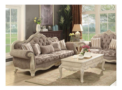 Acme Ragenardus Sofa with 5 Pillows in Gray Fabric & Antique White 56020 - Premium Sofa from ACME East - Just $2648.10! Shop now at Furniture Wholesale Plus  We are the best furniture store in Nashville, Hendersonville, Goodlettsville, Madison, Antioch, Mount Juliet, Lebanon, Gallatin, Springfield, Murfreesboro, Franklin, Brentwood