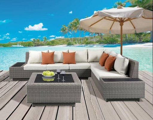 Acme Salena Patio Sectional with Cocktail Table in Beige Fabric & Gray Wicker 45020 - Premium Sectional from ACME East - Just $2708.55! Shop now at Furniture Wholesale Plus  We are the best furniture store in Nashville, Hendersonville, Goodlettsville, Madison, Antioch, Mount Juliet, Lebanon, Gallatin, Springfield, Murfreesboro, Franklin, Brentwood