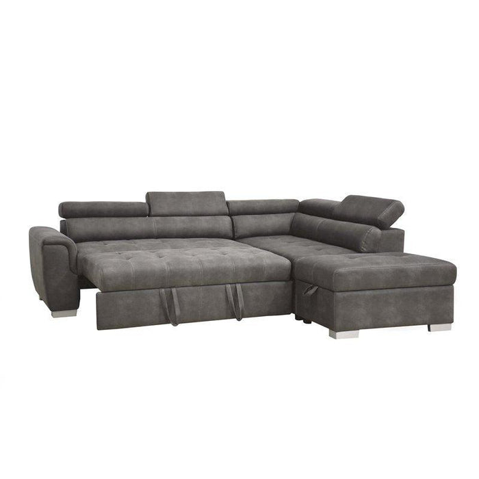 Acme Thelma Sectional Sofa w/ Sleeper & Ottoman in Gray 50275 - Premium Sectional from ACME East - Just $2285.40! Shop now at Furniture Wholesale Plus  We are the best furniture store in Nashville, Hendersonville, Goodlettsville, Madison, Antioch, Mount Juliet, Lebanon, Gallatin, Springfield, Murfreesboro, Franklin, Brentwood