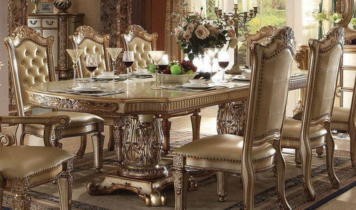 Acme Vendome Double Pedestal Dining Table in Gold Patina 63000 - Premium Dining Table from ACME East - Just $2884.05! Shop now at Furniture Wholesale Plus  We are the best furniture store in Nashville, Hendersonville, Goodlettsville, Madison, Antioch, Mount Juliet, Lebanon, Gallatin, Springfield, Murfreesboro, Franklin, Brentwood