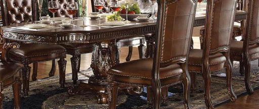 Acme Vendome Double Pedestal Dining Table with Two Leaves in Cherry 62000 - Premium Dining Table from ACME East - Just $3003! Shop now at Furniture Wholesale Plus  We are the best furniture store in Nashville, Hendersonville, Goodlettsville, Madison, Antioch, Mount Juliet, Lebanon, Gallatin, Springfield, Murfreesboro, Franklin, Brentwood