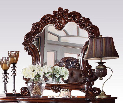 Acme Vendome Landscape Mirror with Intricate Details in Cherry 22004 - Premium Mirror from ACME East - Just $663! Shop now at Furniture Wholesale Plus  We are the best furniture store in Nashville, Hendersonville, Goodlettsville, Madison, Antioch, Mount Juliet, Lebanon, Gallatin, Springfield, Murfreesboro, Franklin, Brentwood