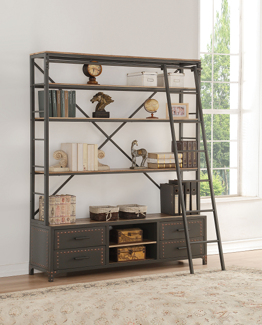 Actaki Sandy Gray Bookshelf & Ladder - Premium Bookcase from ACME East - Just $758.55! Shop now at Furniture Wholesale Plus  We are the best furniture store in Nashville, Hendersonville, Goodlettsville, Madison, Antioch, Mount Juliet, Lebanon, Gallatin, Springfield, Murfreesboro, Franklin, Brentwood