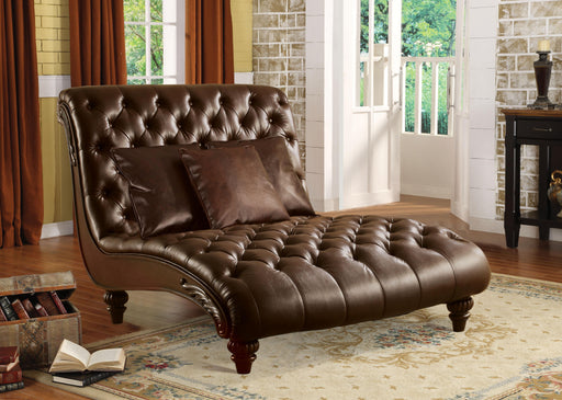 Anondale 2-Tone Brown PU Chaise & 3Pillows - Premium Chaise from ACME East - Just $2031.90! Shop now at Furniture Wholesale Plus  We are the best furniture store in Nashville, Hendersonville, Goodlettsville, Madison, Antioch, Mount Juliet, Lebanon, Gallatin, Springfield, Murfreesboro, Franklin, Brentwood