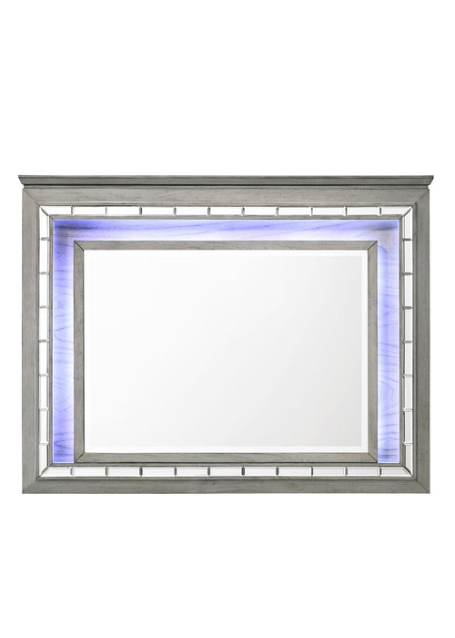 Antares Light Gray Oak Mirror (LED) - Premium Mirror from ACME East - Just $278.85! Shop now at Furniture Wholesale Plus  We are the best furniture store in Nashville, Hendersonville, Goodlettsville, Madison, Antioch, Mount Juliet, Lebanon, Gallatin, Springfield, Murfreesboro, Franklin, Brentwood