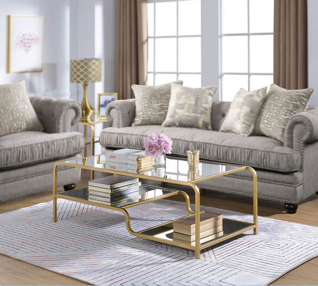 Astrid Gold & Mirror Coffee Table - Premium Coffee Table from ACME East - Just $391.95! Shop now at Furniture Wholesale Plus  We are the best furniture store in Nashville, Hendersonville, Goodlettsville, Madison, Antioch, Mount Juliet, Lebanon, Gallatin, Springfield, Murfreesboro, Franklin, Brentwood