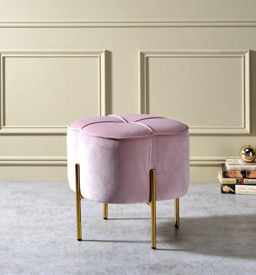 Bergia Blush Pink Velvet Ottoman - Premium Ottoman from ACME East - Just $130.65! Shop now at Furniture Wholesale Plus  We are the best furniture store in Nashville, Hendersonville, Goodlettsville, Madison, Antioch, Mount Juliet, Lebanon, Gallatin, Springfield, Murfreesboro, Franklin, Brentwood