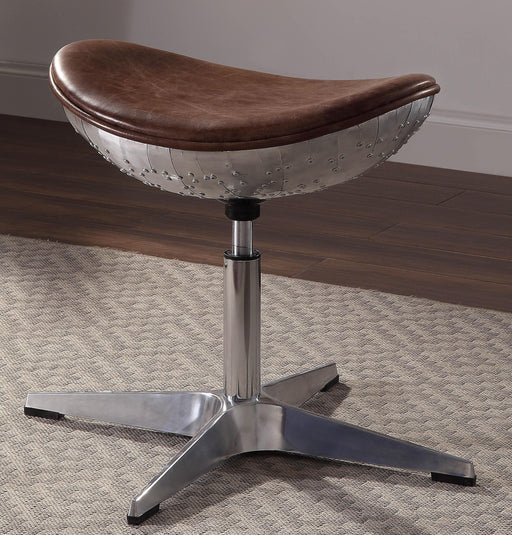 Brancaster Retro Brown Top Grain Leather & Aluminum Stool - Premium Barstool from ACME East - Just $528.45! Shop now at Furniture Wholesale Plus  We are the best furniture store in Nashville, Hendersonville, Goodlettsville, Madison, Antioch, Mount Juliet, Lebanon, Gallatin, Springfield, Murfreesboro, Franklin, Brentwood