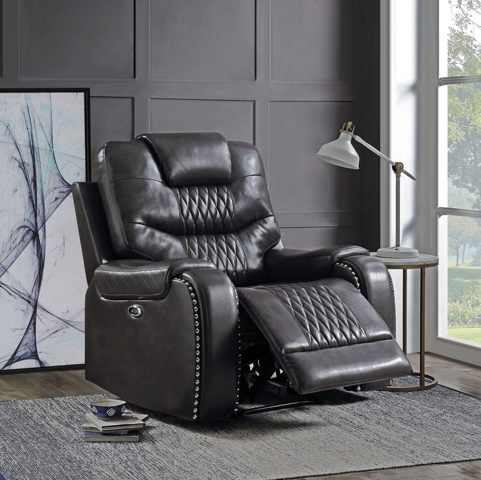 Braylon Magnetite PU Recliner (Power Motion) - Premium Recliner from ACME East - Just $1029.60! Shop now at Furniture Wholesale Plus  We are the best furniture store in Nashville, Hendersonville, Goodlettsville, Madison, Antioch, Mount Juliet, Lebanon, Gallatin, Springfield, Murfreesboro, Franklin, Brentwood