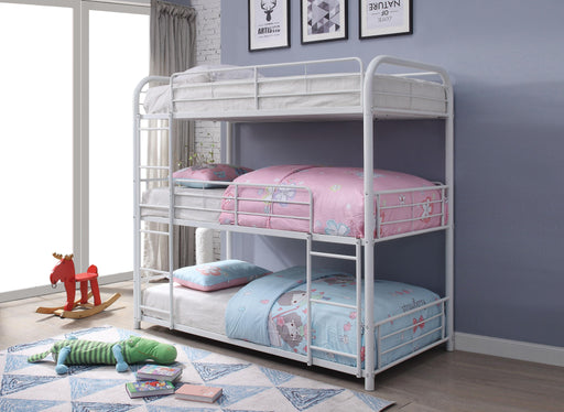 Cairo White Bunk Bed (Triple Twin) - Premium Bunk Bed from ACME East - Just $680.55! Shop now at Furniture Wholesale Plus  We are the best furniture store in Nashville, Hendersonville, Goodlettsville, Madison, Antioch, Mount Juliet, Lebanon, Gallatin, Springfield, Murfreesboro, Franklin, Brentwood