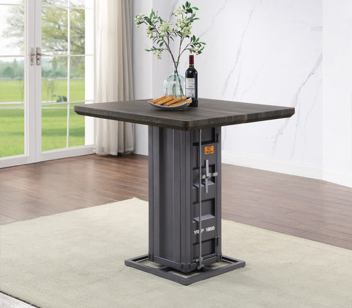 Cargo Antique Walnut & Gunmetal Counter Height Table - Premium Dining Table from ACME East - Just $337.35! Shop now at Furniture Wholesale Plus  We are the best furniture store in Nashville, Hendersonville, Goodlettsville, Madison, Antioch, Mount Juliet, Lebanon, Gallatin, Springfield, Murfreesboro, Franklin, Brentwood