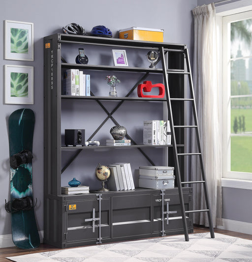 Cargo Gunmetal Bookshelf & Ladder - Premium Bookcase from ACME East - Just $844.35! Shop now at Furniture Wholesale Plus  We are the best furniture store in Nashville, Hendersonville, Goodlettsville, Madison, Antioch, Mount Juliet, Lebanon, Gallatin, Springfield, Murfreesboro, Franklin, Brentwood