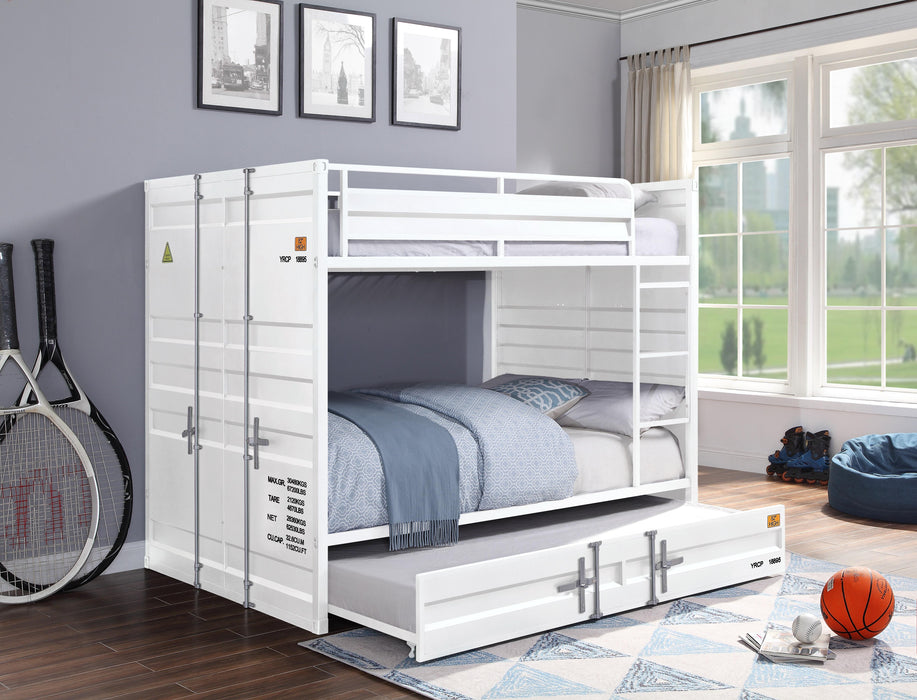 Cargo White Bunk Bed (Full/Full) - Premium Bunk Bed from ACME East - Just $1290.90! Shop now at Furniture Wholesale Plus  We are the best furniture store in Nashville, Hendersonville, Goodlettsville, Madison, Antioch, Mount Juliet, Lebanon, Gallatin, Springfield, Murfreesboro, Franklin, Brentwood