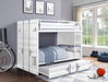 Cargo White Bunk Bed (Full/Full) - Premium Bunk Bed from ACME East - Just $1290.90! Shop now at Furniture Wholesale Plus  We are the best furniture store in Nashville, Hendersonville, Goodlettsville, Madison, Antioch, Mount Juliet, Lebanon, Gallatin, Springfield, Murfreesboro, Franklin, Brentwood