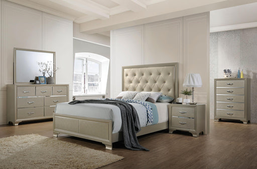 Carine PU & Champagne Queen Bed - Premium Bed from ACME East - Just $493.35! Shop now at Furniture Wholesale Plus  We are the best furniture store in Nashville, Hendersonville, Goodlettsville, Madison, Antioch, Mount Juliet, Lebanon, Gallatin, Springfield, Murfreesboro, Franklin, Brentwood