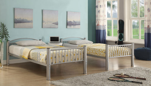 Cayelynn Silver Bunk Bed (Twin/Twin) - Premium Bunk Bed from ACME East - Just $625.95! Shop now at Furniture Wholesale Plus  We are the best furniture store in Nashville, Hendersonville, Goodlettsville, Madison, Antioch, Mount Juliet, Lebanon, Gallatin, Springfield, Murfreesboro, Franklin, Brentwood