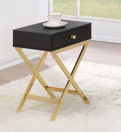 Coleen Black & Brass Side Table - Premium Side Table from ACME East - Just $117! Shop now at Furniture Wholesale Plus  We are the best furniture store in Nashville, Hendersonville, Goodlettsville, Madison, Antioch, Mount Juliet, Lebanon, Gallatin, Springfield, Murfreesboro, Franklin, Brentwood