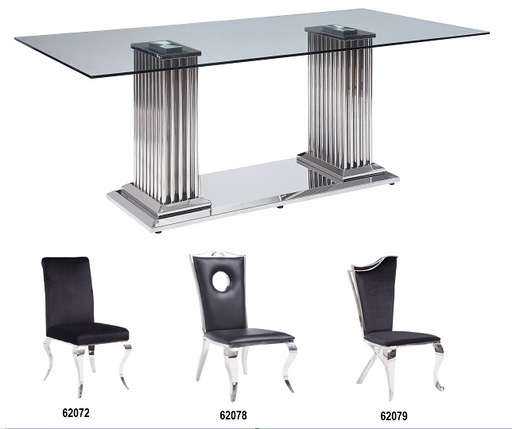 Cyrene Stainless Steel & Clear Glass Dining Table - Premium Dining Table from ACME East - Just $1329.90! Shop now at Furniture Wholesale Plus  We are the best furniture store in Nashville, Hendersonville, Goodlettsville, Madison, Antioch, Mount Juliet, Lebanon, Gallatin, Springfield, Murfreesboro, Franklin, Brentwood