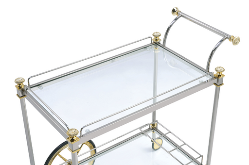 Cyrus Silver/Gold & Clear Glass Serving Cart - Premium Server from ACME East - Just $397.80! Shop now at Furniture Wholesale Plus  We are the best furniture store in Nashville, Hendersonville, Goodlettsville, Madison, Antioch, Mount Juliet, Lebanon, Gallatin, Springfield, Murfreesboro, Franklin, Brentwood