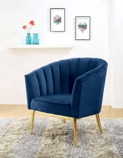 Colla Midnight Blue Velvet & Gold Accent Chair - Premium Chair from ACME East - Just $393.90! Shop now at Furniture Wholesale Plus  We are the best furniture store in Nashville, Hendersonville, Goodlettsville, Madison, Antioch, Mount Juliet, Lebanon, Gallatin, Springfield, Murfreesboro, Franklin, Brentwood