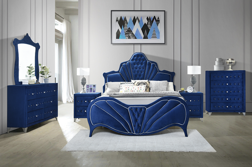 Dante Blue Velvet Queen Bed - Premium Bed from ACME East - Just $739.05! Shop now at Furniture Wholesale Plus  We are the best furniture store in Nashville, Hendersonville, Goodlettsville, Madison, Antioch, Mount Juliet, Lebanon, Gallatin, Springfield, Murfreesboro, Franklin, Brentwood