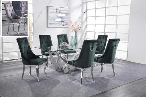 Dekel Clear Glass & Stainless Steel Dining Room Set - Premium Dining Room Set from ACME East - Just $3422.25! Shop now at Furniture Wholesale Plus  We are the best furniture store in Nashville, Hendersonville, Goodlettsville, Madison, Antioch, Mount Juliet, Lebanon, Gallatin, Springfield, Murfreesboro, Franklin, Brentwood